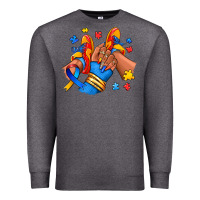 Charcoal Heather Autism afro girl sneakers Premium Sweatshirt - RanaPortraitStore