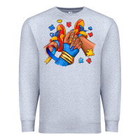 Heather Grey Autism afro girl sneakers Premium Sweatshirt - RanaPortraitStore