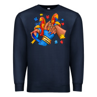 Navy Autism afro girl sneakers Premium Sweatshirt - RanaPortraitStore