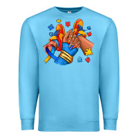 Ocean Blue Autism afro girl sneakers Premium Sweatshirt - RanaPortraitStore