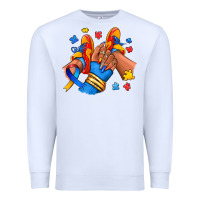 White Autism afro girl sneakers Premium Sweatshirt - RanaPortraitStore