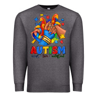 Charcoal Heather Autism accept love understand afro girl sneakers Premium Sweatshirt - RanaPortraitStore