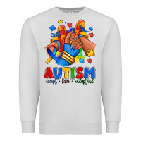 Dove Grey Autism accept love understand afro girl sneakers Premium Sweatshirt - RanaPortraitStore