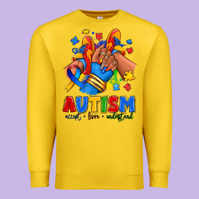 Premium Sweatshirt Autism accept love understand afro girl sneakers