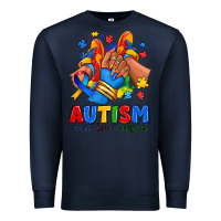 Navy Autism accept love understand afro girl sneakers Premium Sweatshirt - RanaPortraitStore