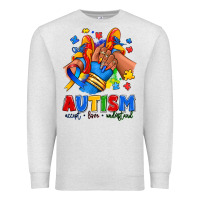 Oatmeal Heather Autism accept love understand afro girl sneakers Premium Sweatshirt - RanaPortraitStore