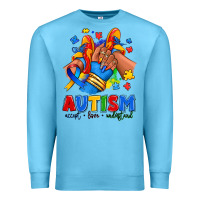 Ocean Blue Autism accept love understand afro girl sneakers Premium Sweatshirt - RanaPortraitStore