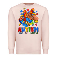 Pale Pink Autism accept love understand afro girl sneakers Premium Sweatshirt - RanaPortraitStore