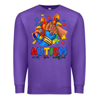 Purple Autism accept love understand afro girl sneakers Premium Sweatshirt - RanaPortraitStore
