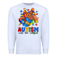 White Autism accept love understand afro girl sneakers Premium Sweatshirt - RanaPortraitStore