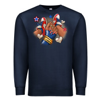 Navy Baseball afro girl sneakers Premium Sweatshirt - RanaPortraitStore
