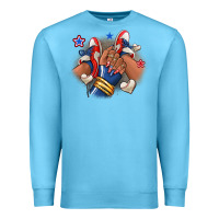 Ocean Blue Baseball afro girl sneakers Premium Sweatshirt - RanaPortraitStore
