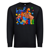 Black Be a kind sole Autism afro girl sneakers Premium Sweatshirt - RanaPortraitStore