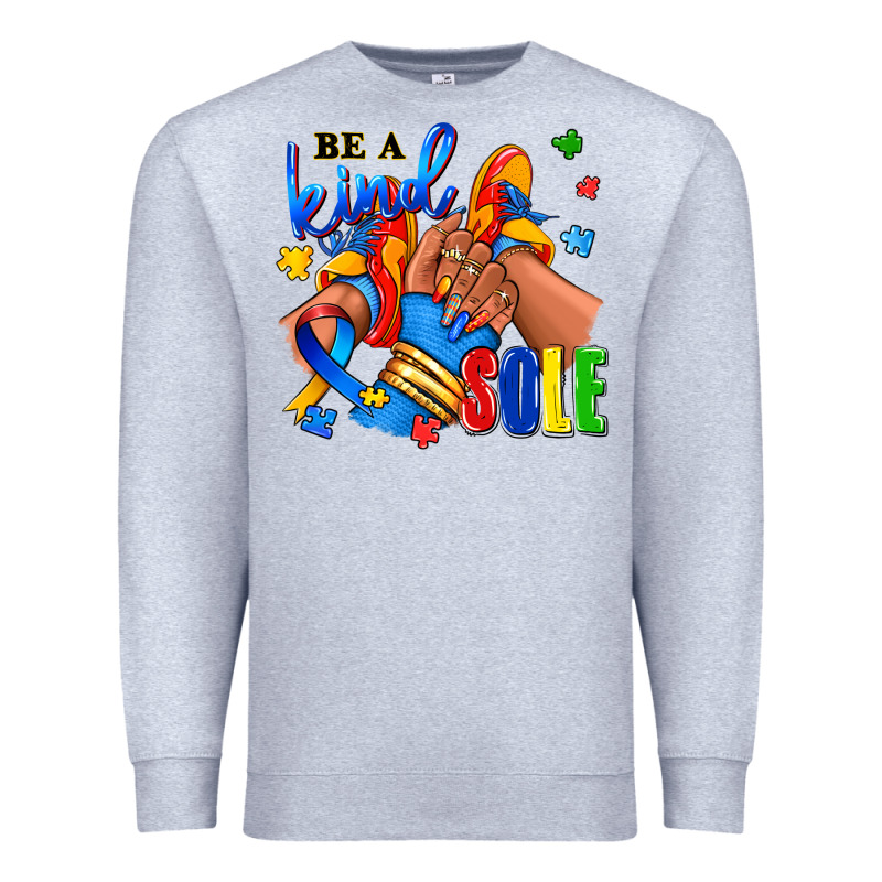 Be A Kind Sole Autism Afro Girl Sneakers Premium Sweatshirt by RanaPortraitStore | Teevron