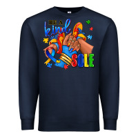 Navy Be a kind sole Autism afro girl sneakers Premium Sweatshirt - RanaPortraitStore