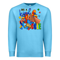 Ocean Blue Be a kind sole Autism afro girl sneakers Premium Sweatshirt - RanaPortraitStore