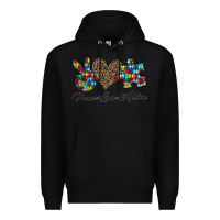 Black peace love autism1 Premium Hoodie - CowhideDigitalArt