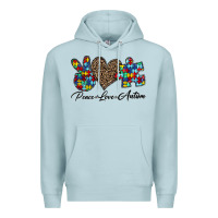 Blue Mist peace love autism1 Premium Hoodie - CowhideDigitalArt
