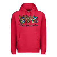 Cardinal peace love autism1 Premium Hoodie - CowhideDigitalArt