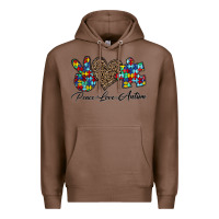 Chestnut peace love autism1 Premium Hoodie - CowhideDigitalArt