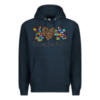 Navy peace love autism1 Premium Hoodie - CowhideDigitalArt