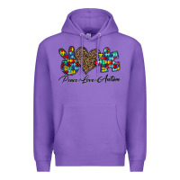 Purple peace love autism1 Premium Hoodie - CowhideDigitalArt