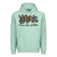 Seafoam peace love autism1 Premium Hoodie - CowhideDigitalArt
