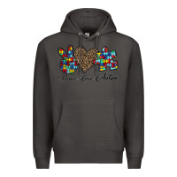 Smoke peace love autism1 Premium Hoodie - CowhideDigitalArt