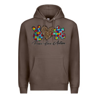 Coffee peace love autism1 Premium Hoodie - CowhideDigitalArt