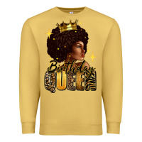 Antique Gold Birthday queen afro girl Premium Sweatshirt - RanaPortraitStore