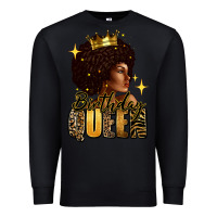 Black Birthday queen afro girl Premium Sweatshirt - RanaPortraitStore