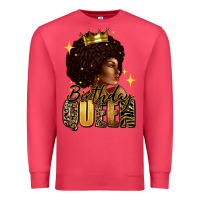 Cardinal Birthday queen afro girl Premium Sweatshirt - RanaPortraitStore