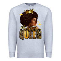 Heather Grey Birthday queen afro girl Premium Sweatshirt - RanaPortraitStore