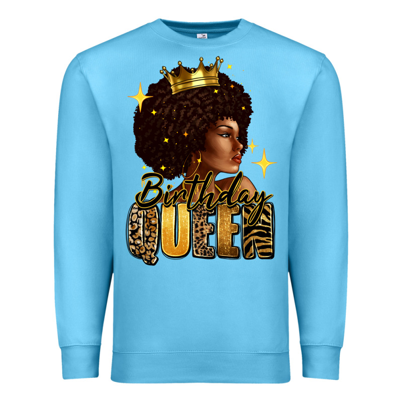 Birthday Queen Afro Girl Premium Sweatshirt by RanaPortraitStore | Teevron