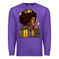 Purple Birthday queen afro girl Premium Sweatshirt - RanaPortraitStore