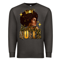 Smoke Birthday queen afro girl Premium Sweatshirt - RanaPortraitStore