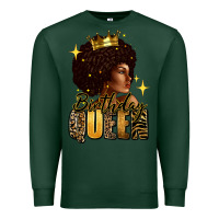Sports Green Birthday queen afro girl Premium Sweatshirt - RanaPortraitStore