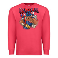 Baseball Life Afro Girl Sneakers Premium Sweatshirt | Teevron