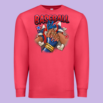 Premium Sweatshirt Baseball life afro girl sneakers