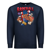 Navy Baseball life afro girl sneakers Premium Sweatshirt - RanaPortraitStore
