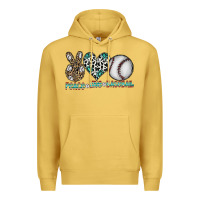 Antique Gold peace love baseball Premium Hoodie - CowhideDigitalArt