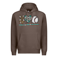 Coffee peace love baseball Premium Hoodie - CowhideDigitalArt