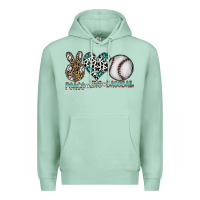 Seafoam peace love baseball Premium Hoodie - CowhideDigitalArt