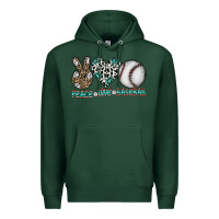 Sports Green peace love baseball Premium Hoodie - CowhideDigitalArt