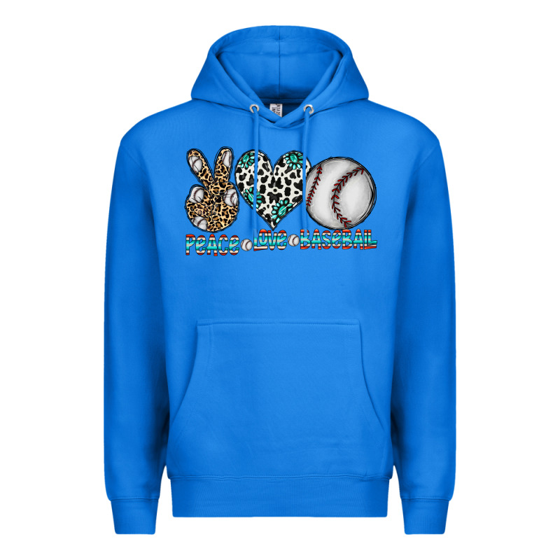 Peace Love Baseball Premium Hoodie by CowhideDigitalArt | Teevron