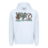 White peace love baseball Premium Hoodie - CowhideDigitalArt