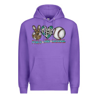Purple peace love baseball Premium Hoodie - CowhideDigitalArt