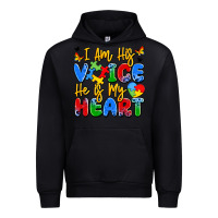 Black i am his voice he is my heart Urban Hoodie - JahusDesignShop