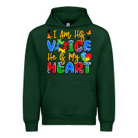 Forest Green i am his voice he is my heart Urban Hoodie - JahusDesignShop