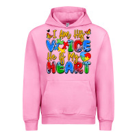 Fuchsia Pink i am his voice he is my heart Urban Hoodie - JahusDesignShop